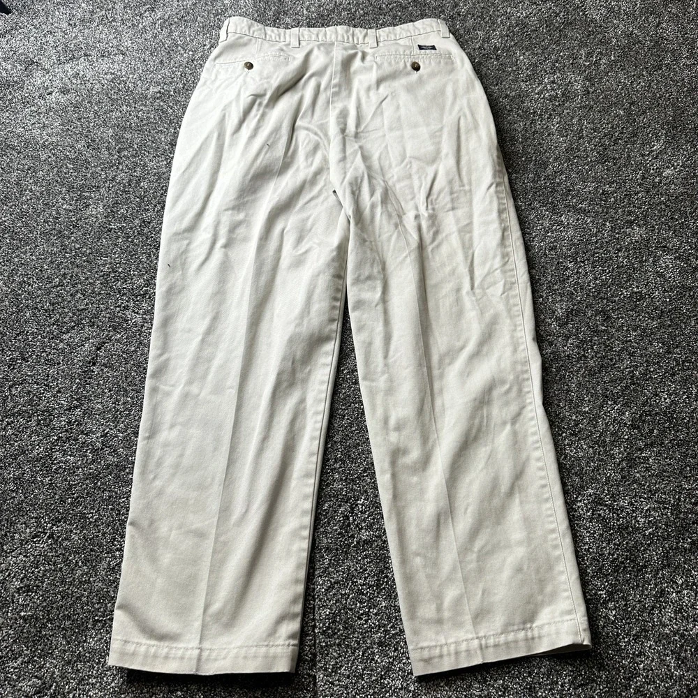 Docker Pants Mens 34x32 Beige Chino Pleated Front Classic Fit‎ Slash Pocket